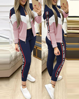 Moda dres 2 sztuka zestaw jesień zimowy zamek błyskawiczny kurtka + długie spodnie strój sportowy bluza damska strój sportowy dla kobiet